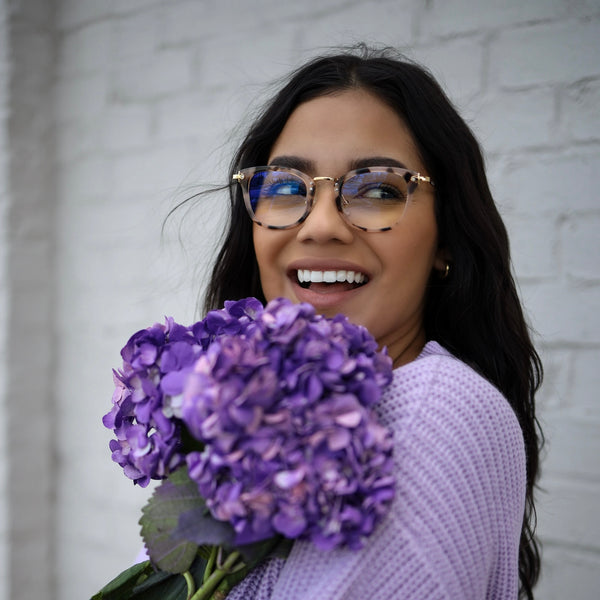 rue - cream tortoise + blue light technology glasses 7