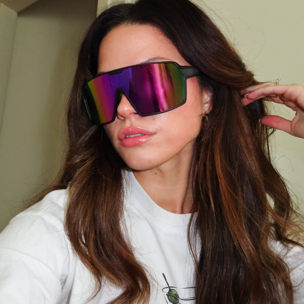 charge - matte black + pink rush mirror + polarized sunglasses 7