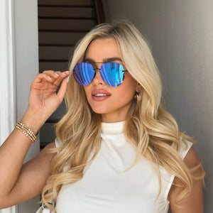 LENOX - MATTE BLACK + PURPLE MIRROR SUNGLASSES