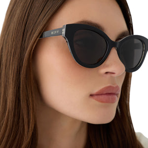 Devil Wears Prada Andy Cateye Sunglasses | Black & Grey | DIFF Eyewear