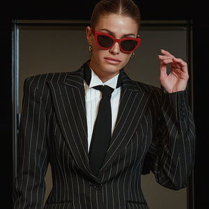 Devil Wears Prada Emily Cateye Sunglasses | Red & Grey | DIFF Eyewear