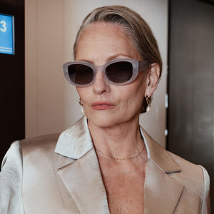 Devil Wears Prada Miranda Sunglasses | White & Grey | DIFF Eyewear