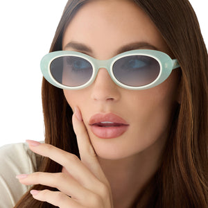 For Love & Lemons Sabrina Sunglasses | Pastel Sage & Blue | DIFF