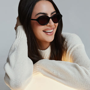 Rachael Kirkconnell Julia Sunglasses | Black & Grey | DIFF Eyewear