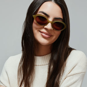 Rachael Kirkconnell Julia Sunglasses | Green & Brown | DIFF Eyewear
