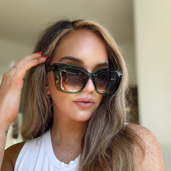 lizzy - sage crystal + g15 gradient sunglasses 7