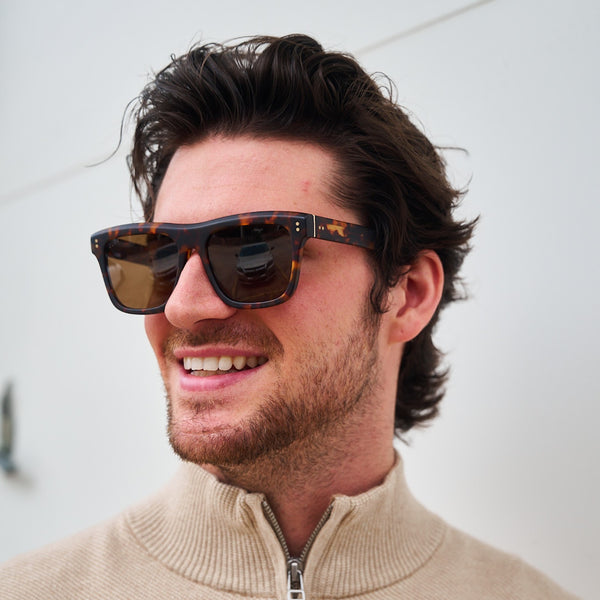 sammy - matte rich tortoise + brown + polarized sunglasses 1