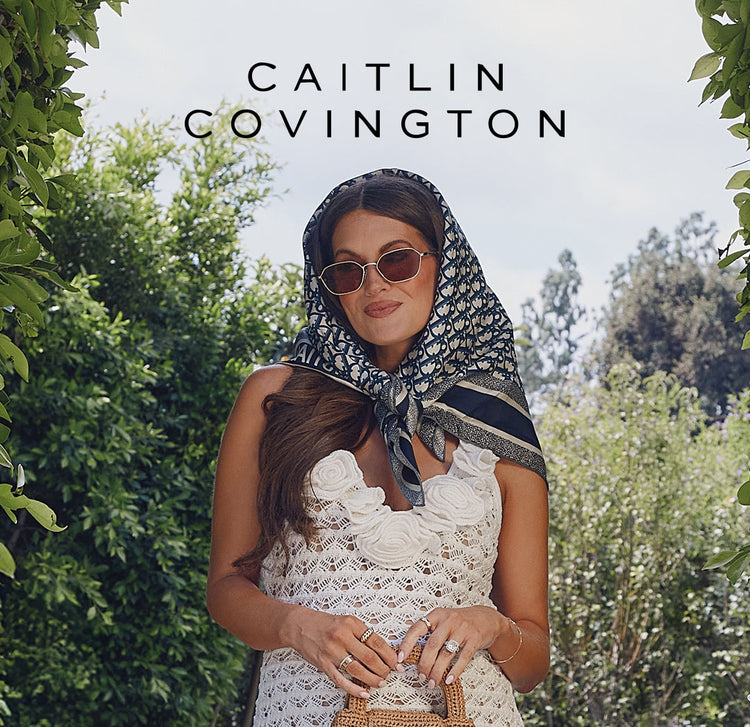 caitlin covington in a orchid x diff eyewear collection banner