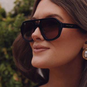 Caitlin Covington Collins Sunglasses | Black & Brown | DIFF 
