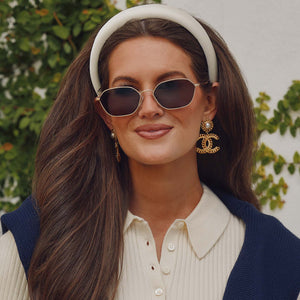 Caitlin Covington Kennedy Sunglasses | Brushed Gold & G15 | DIFF