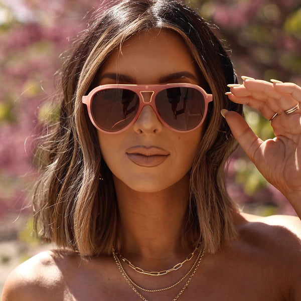 tosca iii - peach + brown gradient sunglasses 7