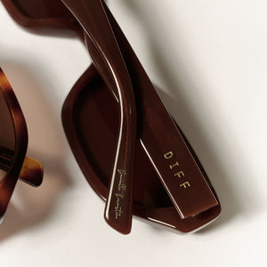 DANIELLE BERNSTEIN Wine Red Women\'s Sunglasses spent months on these, been wearing them in every outfit  main image 4