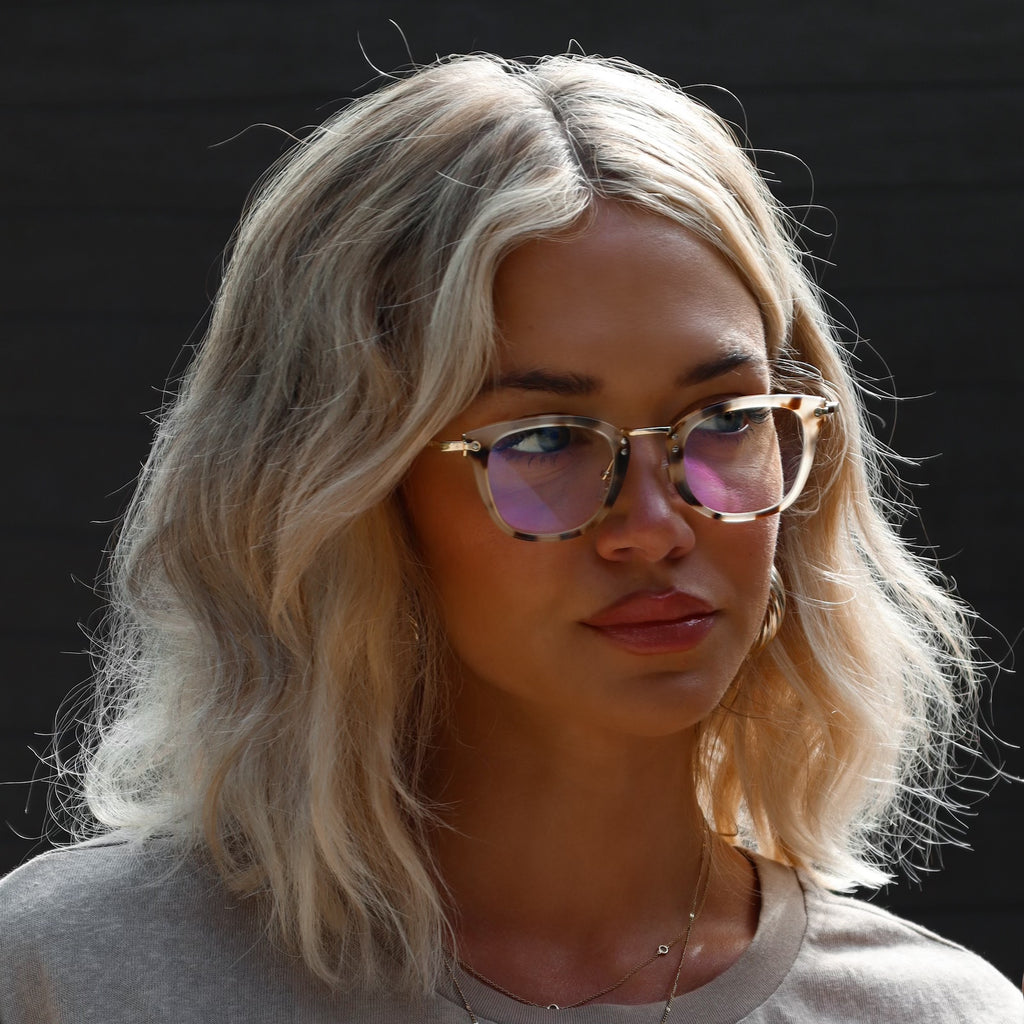 Rue Cat Eye Glasses | Cream Tortoise & Blue Light Technology | DIFF Eyewear