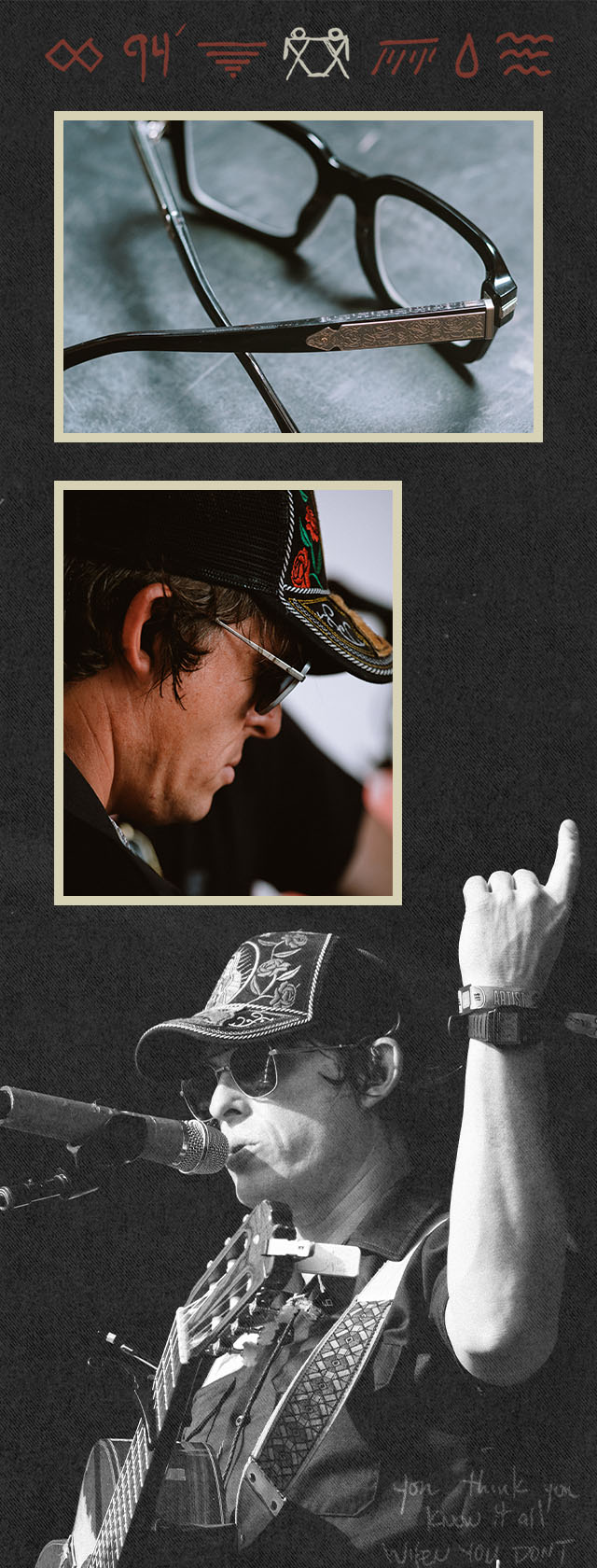 collage of stephen wilson jr practicing and showcasing his diff eyewear 