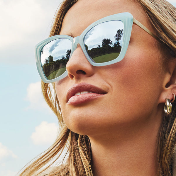 becky ii - blue dust + blue gradient flash sunglasses 5