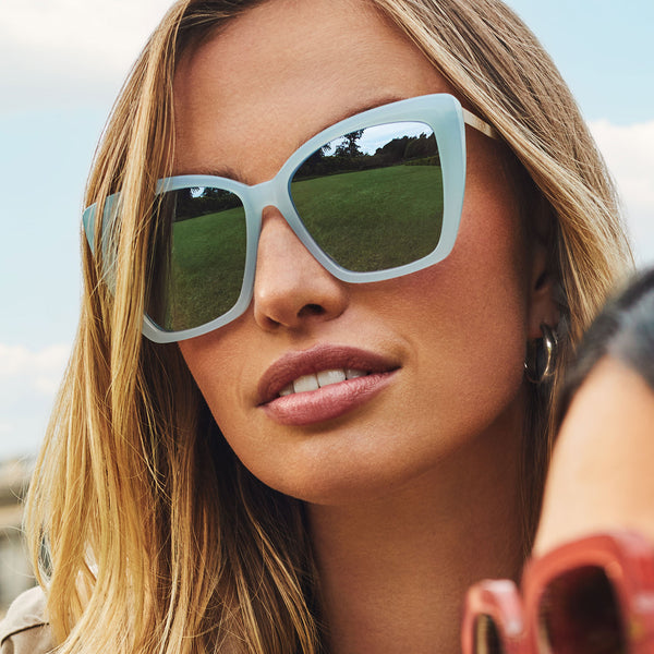 becky ii - blue dust + blue gradient flash sunglasses 6