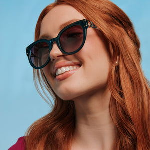 ANNA - RICH EMERALD + ROYAL PURPLE GRADIENT SUNGLASSES