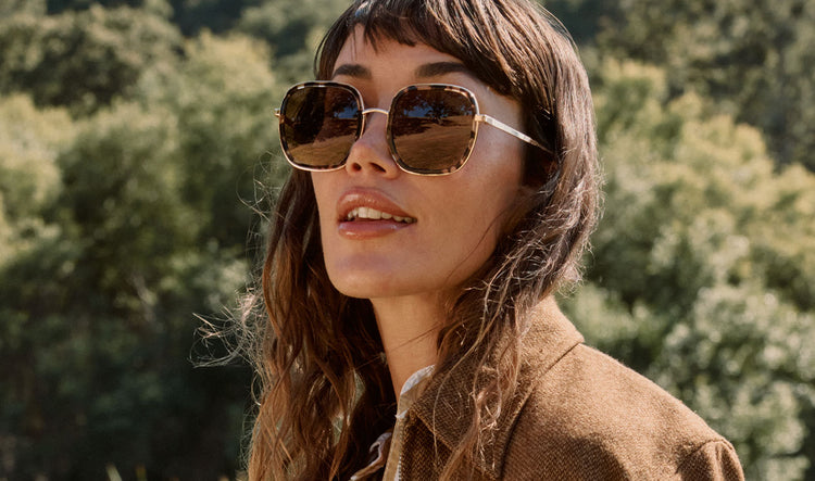 Female wearing the new Josie sunglasses by diff eyewear