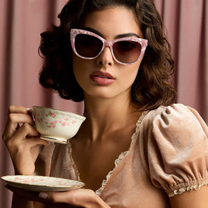 UMBRIDGE™ - PINK MOTHER OF PEARL + WINE GRADIENT HEX SUNGLASSES