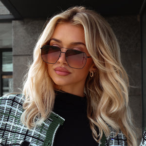 DIFF BERKLEY AVIATOR Berkely Navigator Sunglasses | Gold & Brown Gradient | DIFF  main image 3