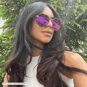 Gradient top mirrored sunglasses