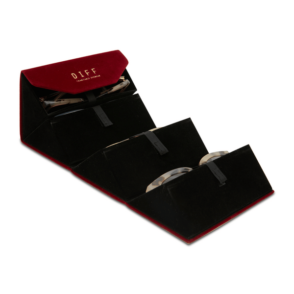 4 pair travel case - velvet wine 2