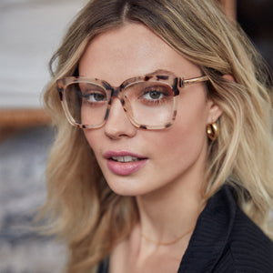 BELLA CREAM TORTOISE CLEAR GLASSES