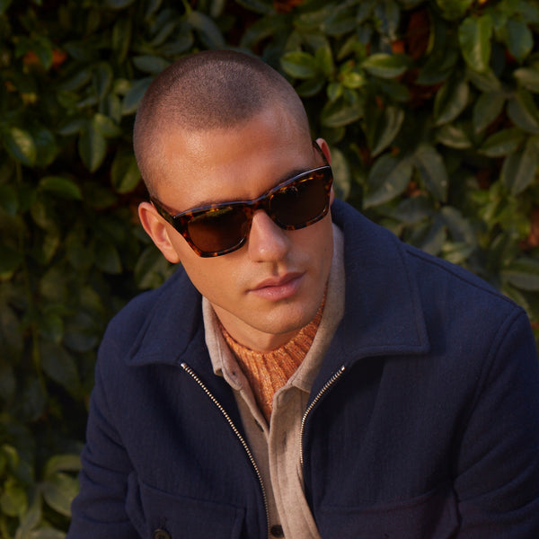 dean - amber tortoise + brown polarized sunglasses 1