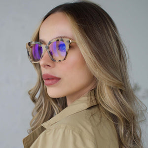 Bella XS Square Glasses | Cream Tortoise | Diff Eyewear