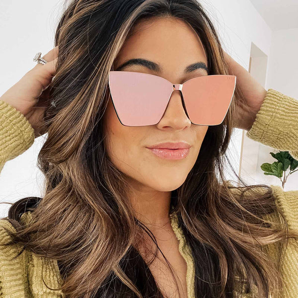 goldie xs - apricot crystal + peach mirror sunglasses 5