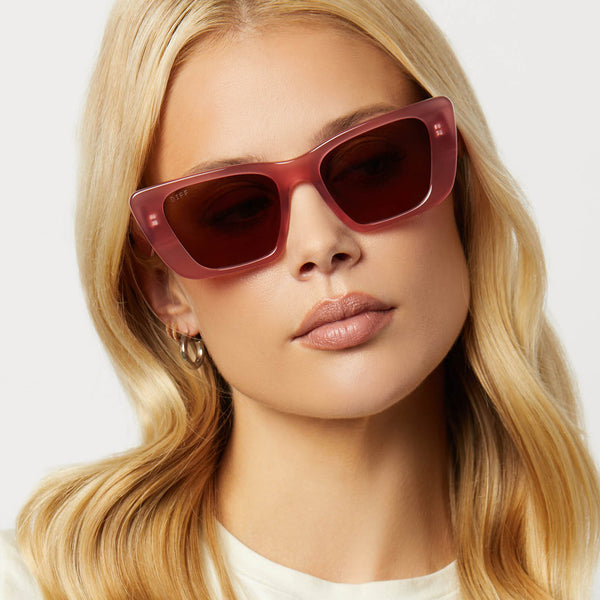 aura - guava + brown sunglasses 1