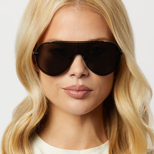 Diff Eyewear Black Imani Sunglasses Imani Shield Sunglasses | Brushed Black & Twilight Gradient  main image 3