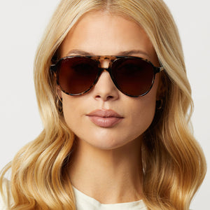Tosca II Aviator Sunglasses | Espresso Tortoise & Brown Gradient