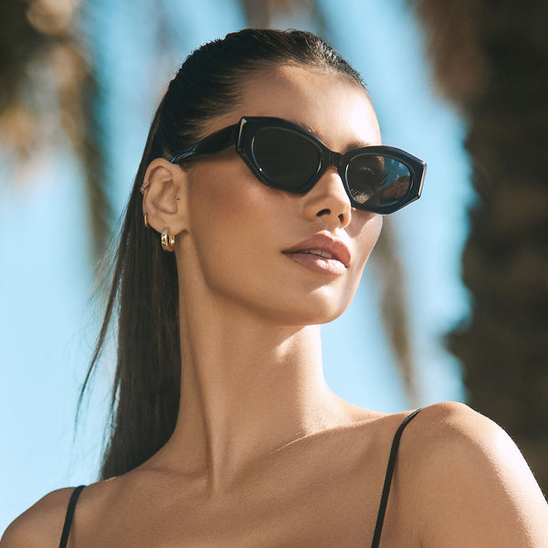 margot - black + grey + polarized sunglasses 1