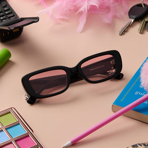 Clueless Cher Oval Sunglasses | Black & Pink Gradient | DIFF  display picture 1