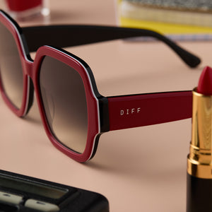 Clueless Dionne Square Sunglasses | Red & Grey Gradient  display picture 1