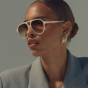 Iconica Pia Aviator Sunglasses Nude Beige IC01-0570-NUBGP Brown Gradient Lens Iconica Pia Sunglasses | Nude & Brown Gradient Polarized  main image 4