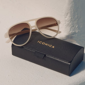 Pia Aviator Sunglasses | Meringue & Brown Gradient | DIFF  display picture 1