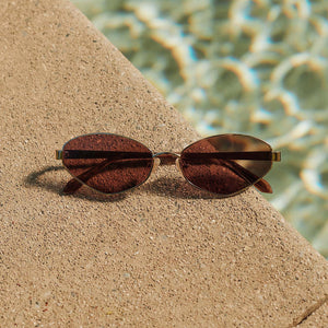 Jojo Fletcher Jordy Sunglasses | Gold + Horn Tort & Brown  display picture 2
