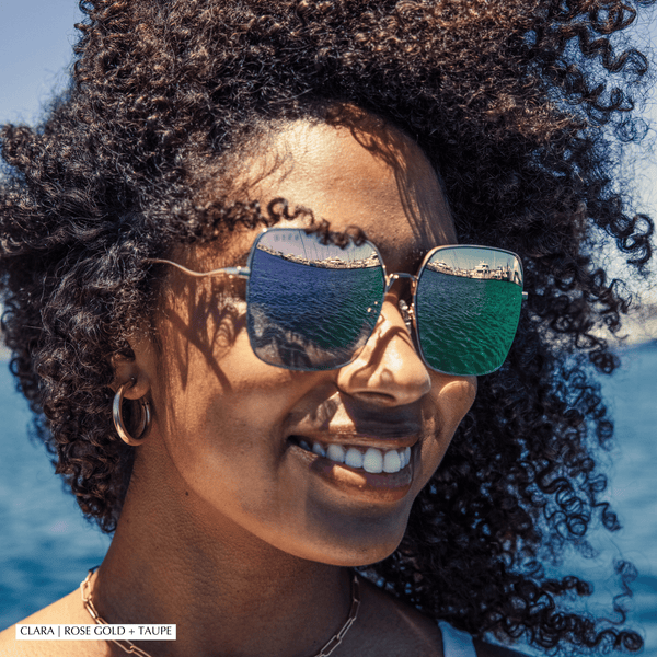 clara - gold + grey + polarized sunglasses 4