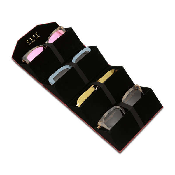 4 pair travel case - velvet wine 1
