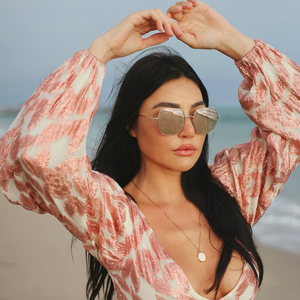 Harlowe Square Sunglasses | Gold & Taupe Flash | DIFF Eyewear