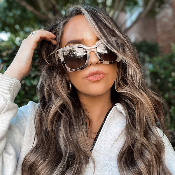 carson - cream tortoise + grey gradient + polarized sunglasses 6