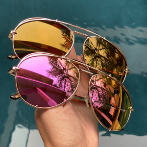 Pink mirror glasses hotsell