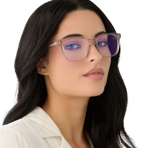 Alex Square Readers | Light Pink Crystal | DIFF Eyewear