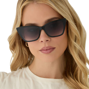 Alina Cateye Sunglasses | Black & Grey Gradient | DIFF Eyewear display picture 1