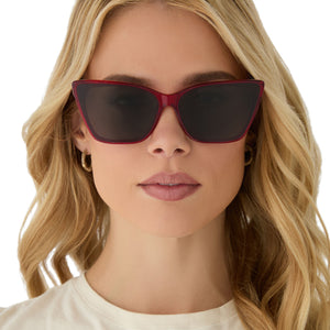 Alina Cateye Sunglasses | Red Hot Summer & Grey | DIFF Eyewear display picture 3