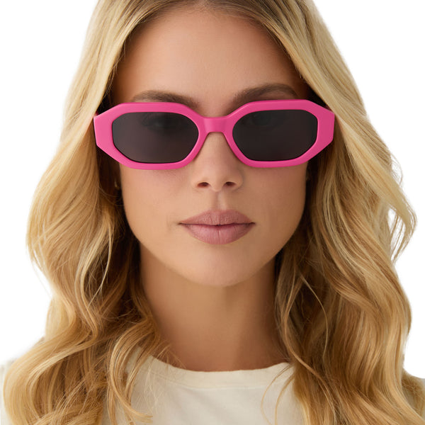 allegra - bright pink + grey sunglasses 1