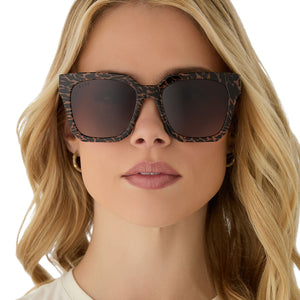 Ariana Square Sunglasses | Animal & Brown Gradient | DIFF Eyewear