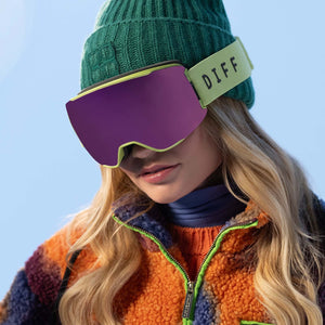 Alpine Goggles | Lime Green & Hot Pink Mirror | DIFF Sport – DIFF